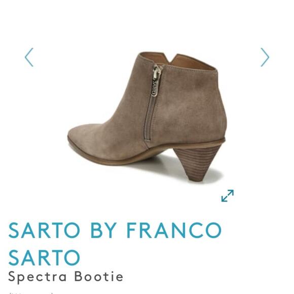 Sarto by Franco Sarto Spectra Tan Suede Pointed Toe Ankle Boots size 6.5 - Picture 2 of 16